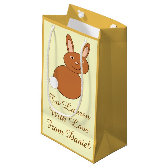Glad påsk Bunny Personlig Gift Bag (Framsidan Vinklad)