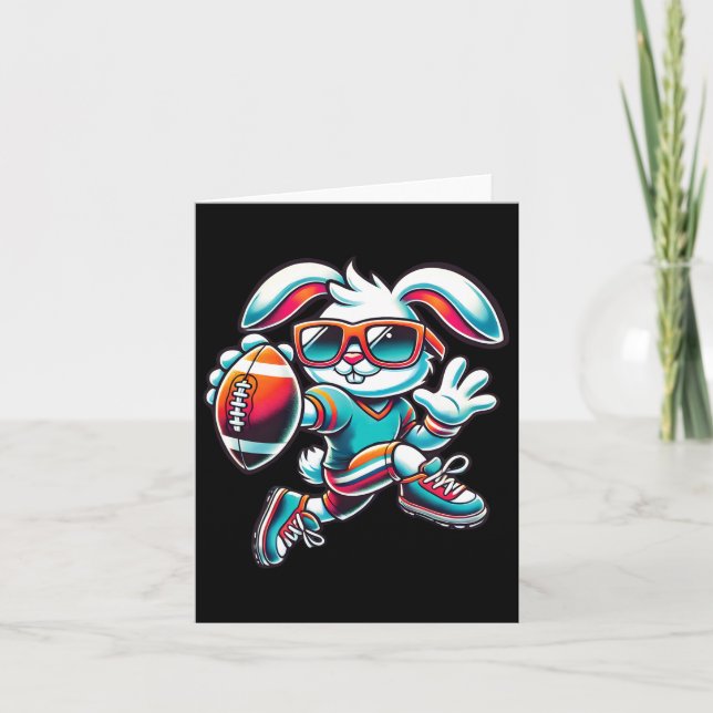 Glad påsk Bunny Quarterback Receiver Football B Kort (Framsida)