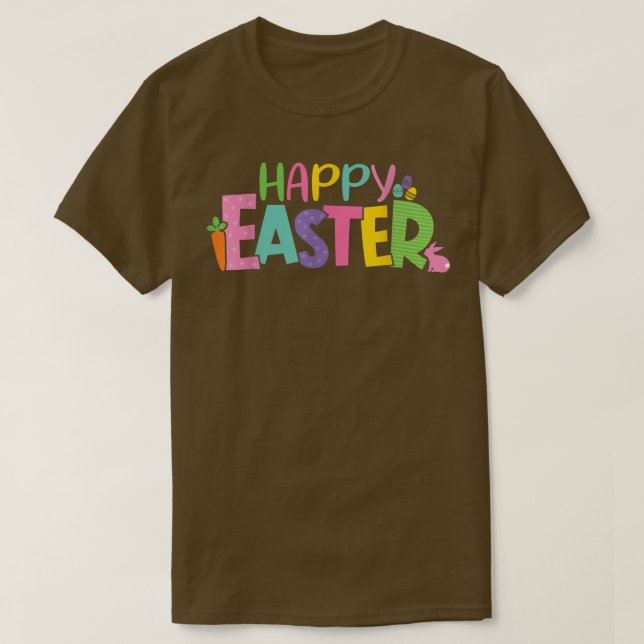 Glad påsk Bunny Rabbit Egg Hunt Boys Kid T Shirt (Design framsida)