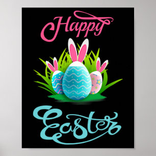 Glad påsk Bunny Rabbit Eggs, Påsk Dag Kvinnor Poster