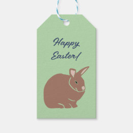Glad påsk Bunny Rabbit Presentetikett