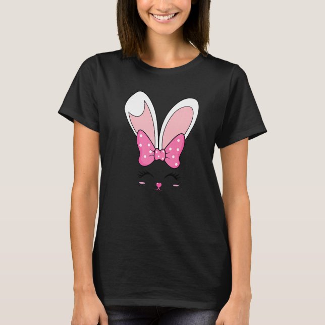 Glad påsk Bunny Rabbit Sleeping Ansikte Girl T Shirt (Framsida)