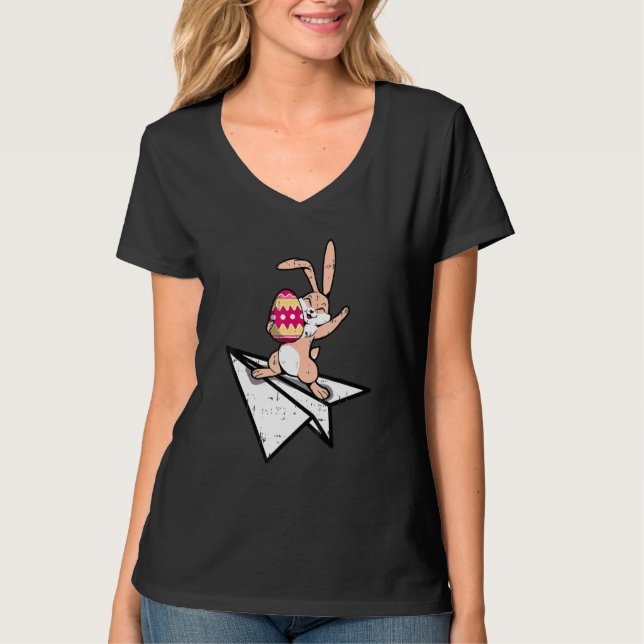 Glad påsk Bunny Rabbit Vår Egg Hunt Boys Gir T Shirt (Framsida)