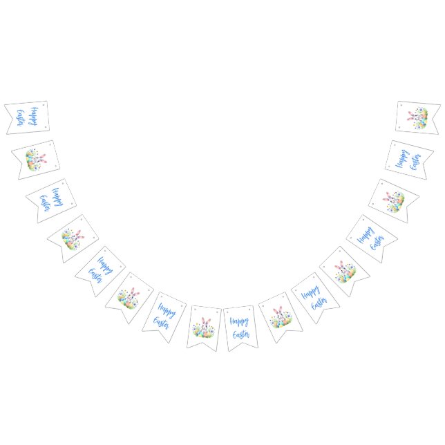 Glad påsk Bunny Rabbit Vimplar (Alla)