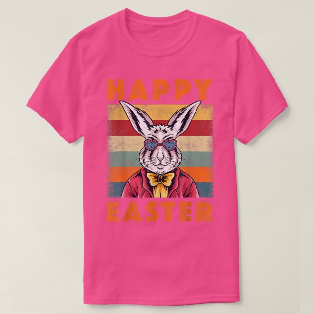 Glad påsk Bunny Retro Rabbit Kids design Close T Shirt (Design framsida)