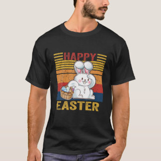 Glad påsk Bunny Retro Rabbit Kids design Close T Shirt