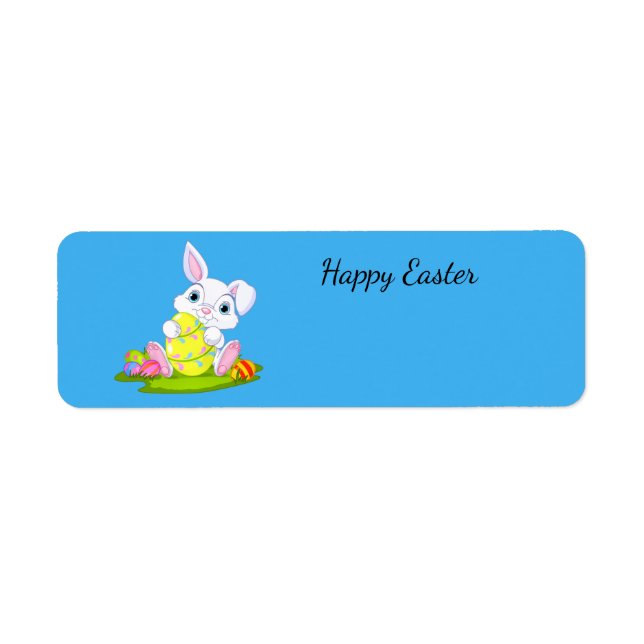 Glad påsk Bunny Returadress Etikett (Framsidan)