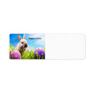 Glad påsk Bunny Returadress Etikett