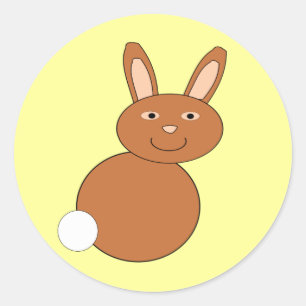 Glad påsk Bunny Stickers Runt Klistermärke
