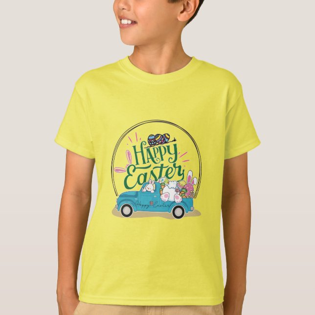 glad påsk bunny t shirt (Framsida)