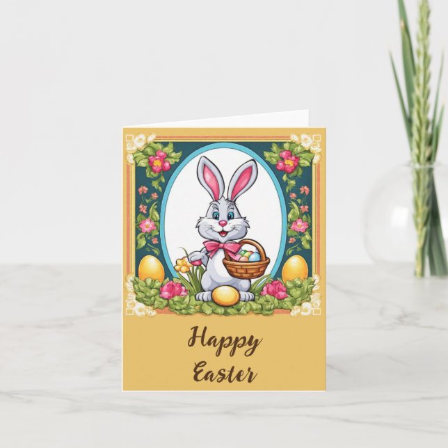 Glad påsk bunny tack kort (Framsida)