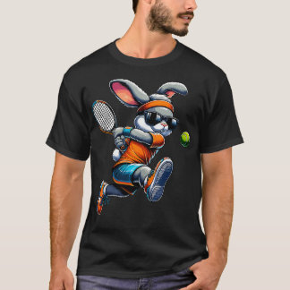 Glad påsk Bunny Tennis Player Älskare Sport Rabbi T Shirt