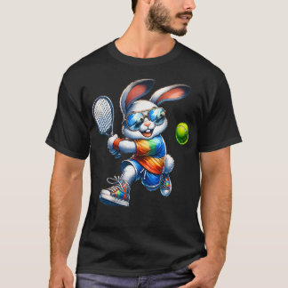 Glad påsk Bunny Tennis Player Älskare Sport Rabbi T Shirt