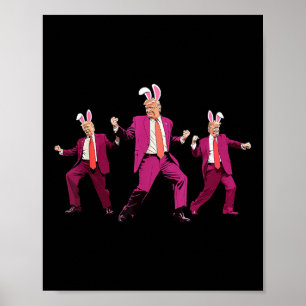 Glad påsk Bunny Vår Hunt Eggs Rabbit Funny Poster
