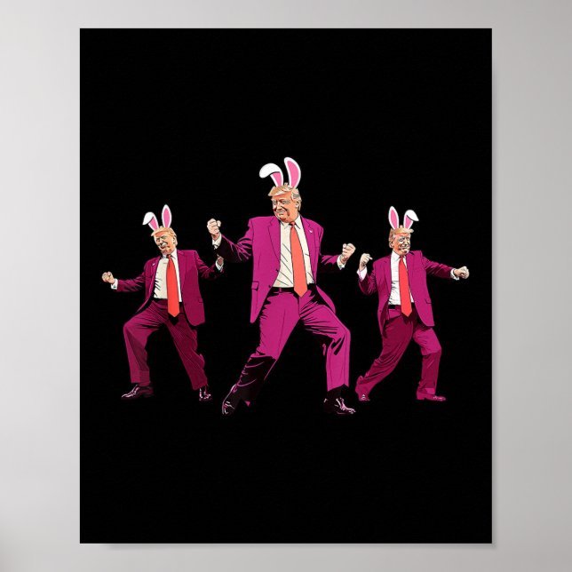 Glad påsk Bunny Vår Hunt Eggs Rabbit Funny Poster (Framsidan)