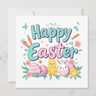 Glad påsk Bunny Vår Påskägg Påsk Inbjudningar