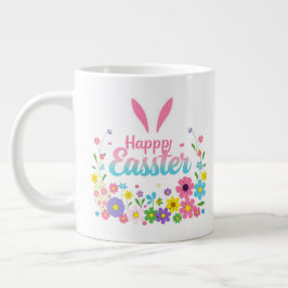 Glad påsk Bunny Vår Påskägg Påsk Jumbo Mugg