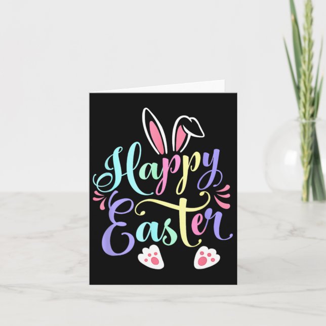 Glad påsk Bunny Vår Påskägg Påsk Shirts Kort (Framsida)