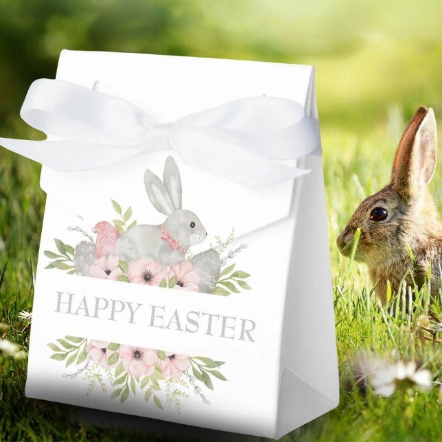 Glad påsk Bunny Vår Watercolor Presentaskar (Happy Easter Bunny Spring Watercolor Favor Boxes)