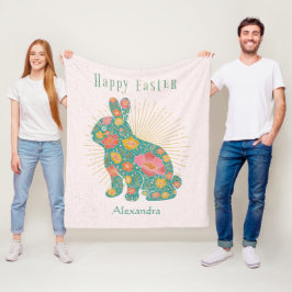 Glad påsk Bunny Vintage Personlig Pastel Fleecefilt