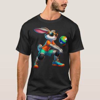 Glad påsk Bunny Volleyball Player Älskare Sport R T Shirt