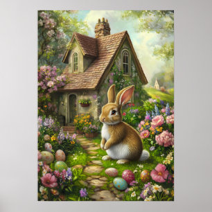Glad påsk Bunny Wall Art Poster