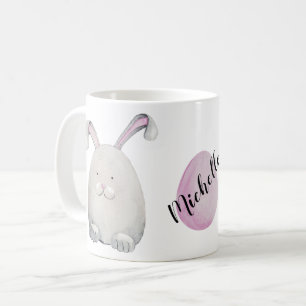 Glad påsk Bunny Watercolor Hand-målat Kaffemugg