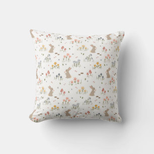 Glad påsk Bunny WildblommCute Kids Bedroom Kudde