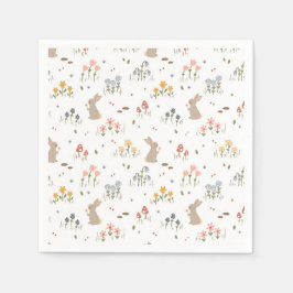 Glad påsk Bunny WildblommCute Kids Party Pappersservett