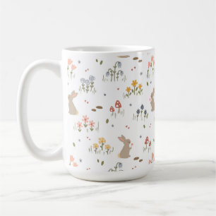 Glad påsk Bunny WildblommCute Rabbit Helgdag Kaffemugg
