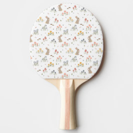Glad påsk Bunny Wildblommor Cute Kids kanin Pingisracket