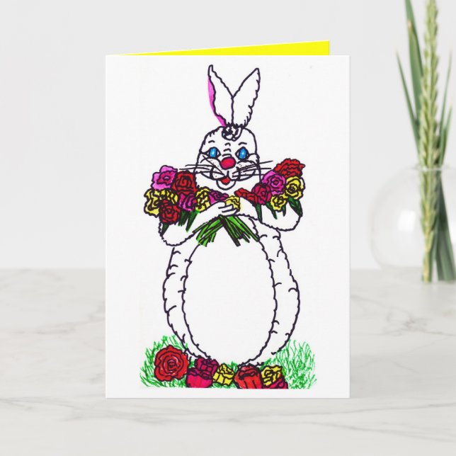 GLAD PÅSK BUNNY WITH RO Card Helgkort (Framsida)