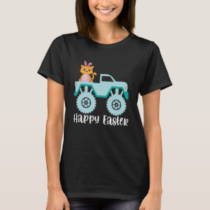 Glad påsk Cat Riding Monster Lastbil Småbarn pull T Shirt