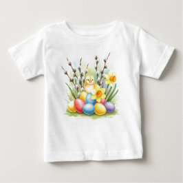 Glad påsk Chick Eggs Flowers T-Shirt