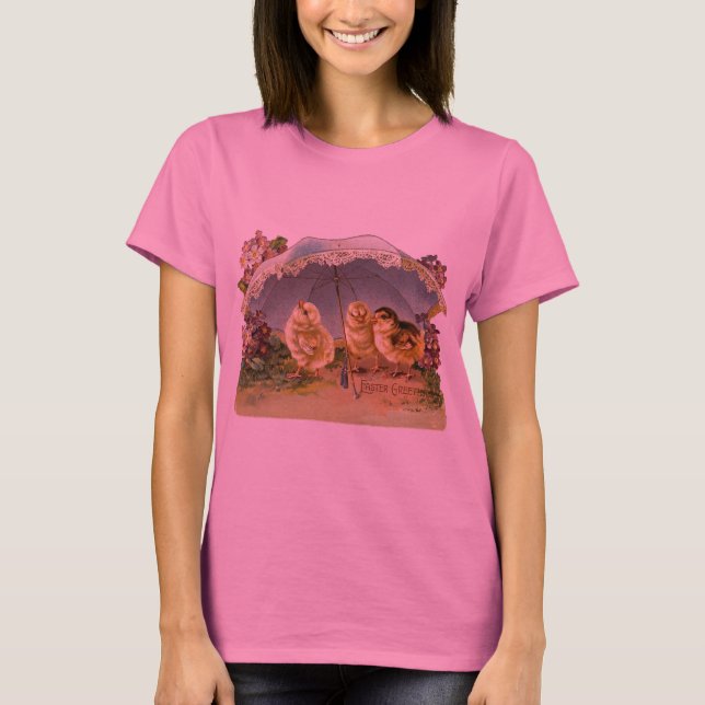 Glad påsk Chick Vintage T-shirt (Framsida)