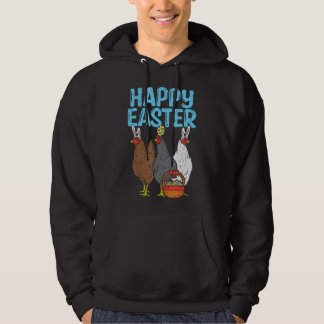Glad påsk Chicken Bunnies Egg Poultry Farm Anim Hoodie
