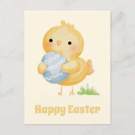 Glad påsk! Chicken Cute Watercolor Vykort