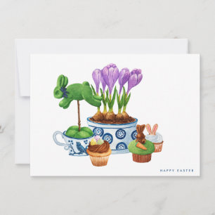 Glad påsk Chinoiserie & Bunny Muffins Julkort
