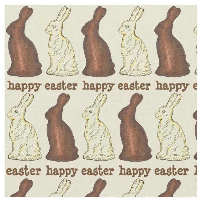 Glad påsk Chocolate Bunny Rabbit Öron Bunnies Tyg (Närbild)