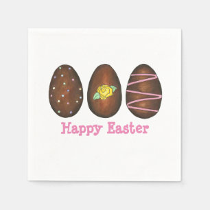 Glad påsk Chocolate Buttercrg Egg Candies Pappersservett