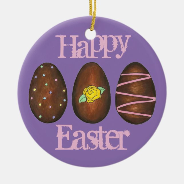 Glad påsk Chocolate Cream Egg Eggs Ornament (Framsidan)