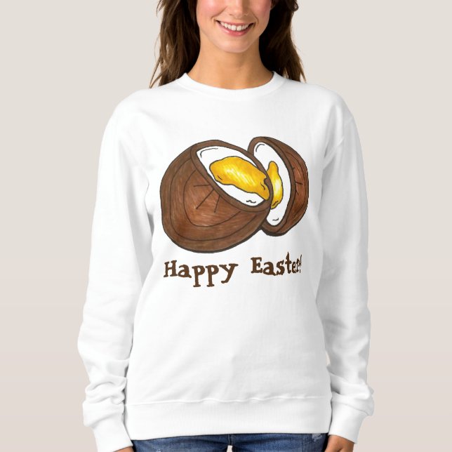 Glad påsk Chocolate Creme Cream Egg Foodie Tee Shirt (Framsida)