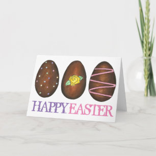 Glad påsk Chocolate Egg Eggs Candy Card Helgkort