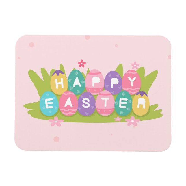 Glad påsk Chocolate Eggs Card Magnet (Horisontell)