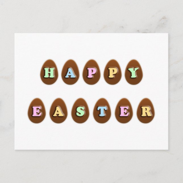 Glad påsk Chocolate Eggs Helg Vykort (Framsida)