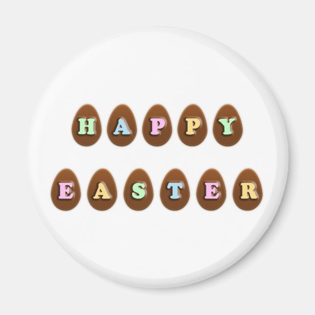 Glad påsk Chocolate Eggs Magnet (Framsidan)