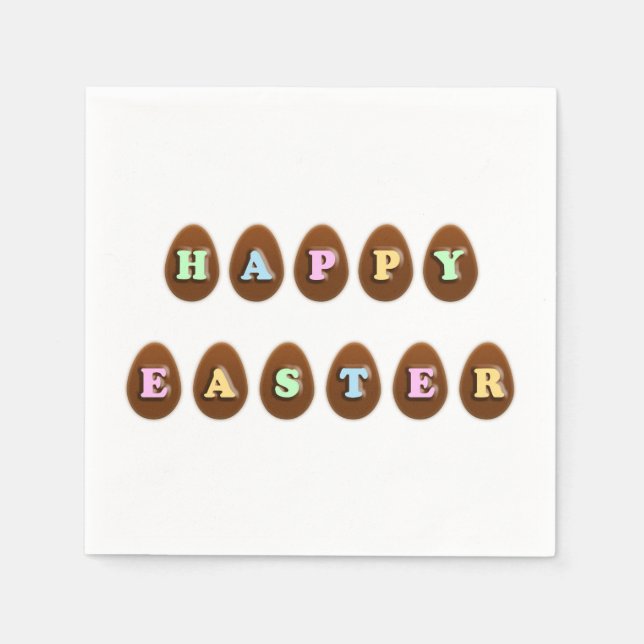 Glad påsk Chocolate Eggs Pappersservett (Framsidan)