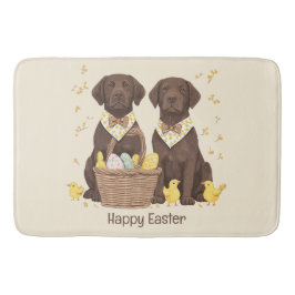 Glad påsk Chocolate Labrador Retriever Hundar Badrumsmatta