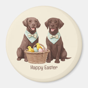 Glad påsk Chocolate Labrador Retriever Hundar Magnet