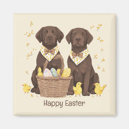Glad påsk Chocolate Labrador Retriever Hundar Magnet
